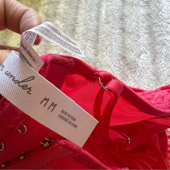 Urban Outfitters Out From Under Modern Love Pink Mesh Lace Corset Top - Picture 12 of 13